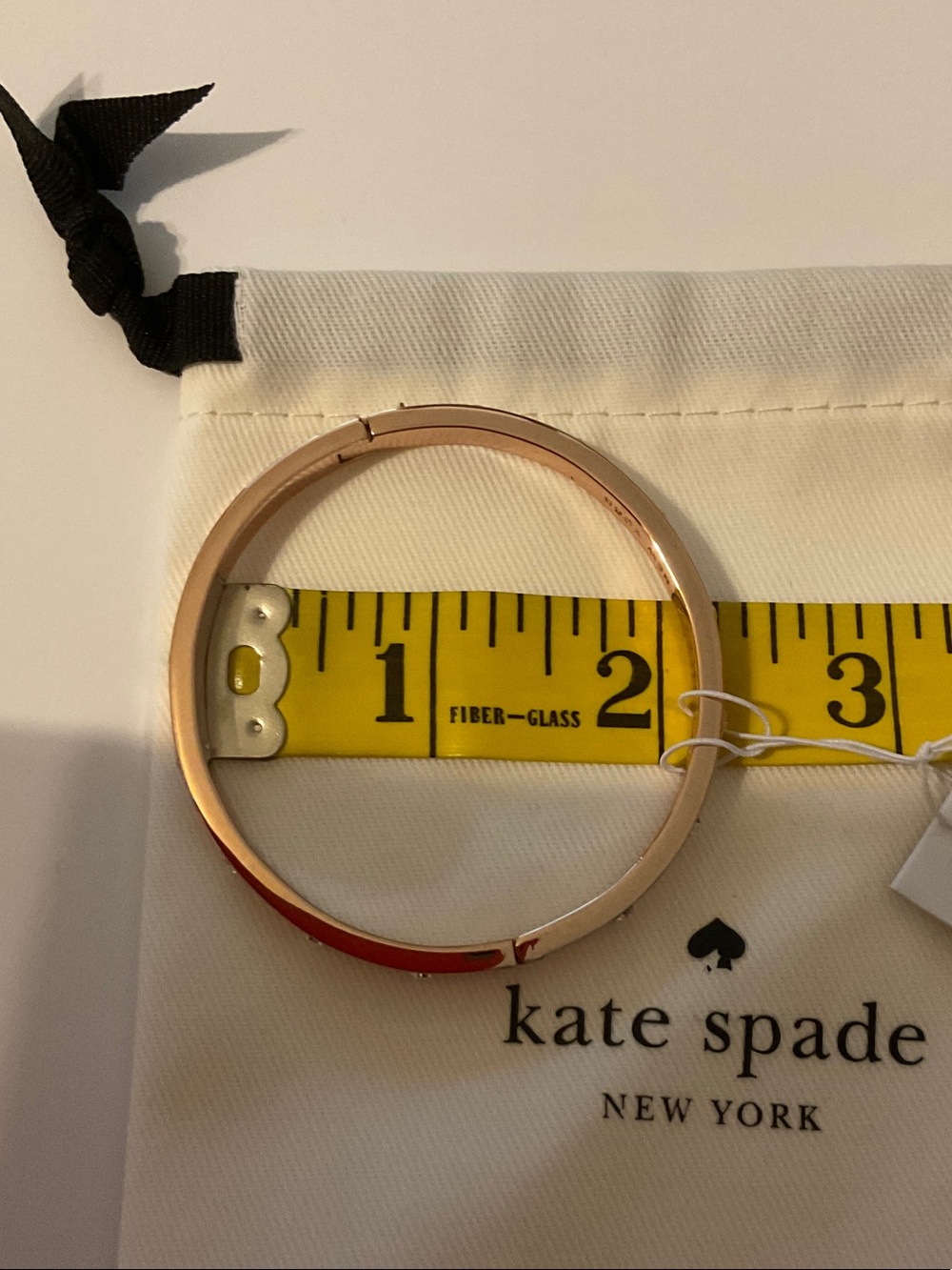 Kate Spade “Set In Stone” Hinged Bangle Bracelet Rose Gold NWT - Picture 7 of 8